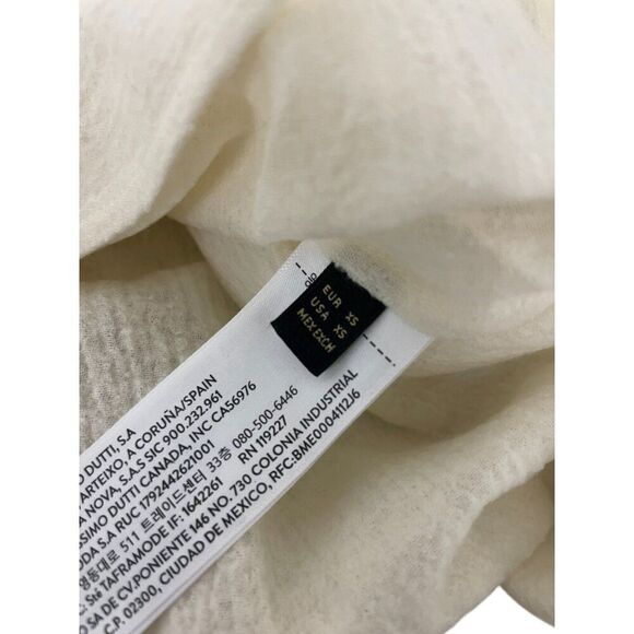 Massimo Dutti Women Shirt XS Cream Wool Cotton Surplice Neckline 5133/791 NWT - Picture 8 of 12